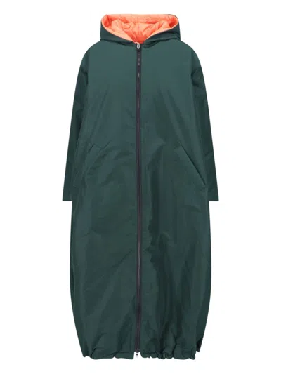 Cape Maxi Coat In Green