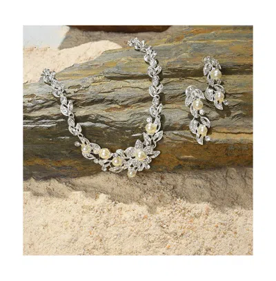 Sohi Women's Botanical Jewellery Set In Metallic