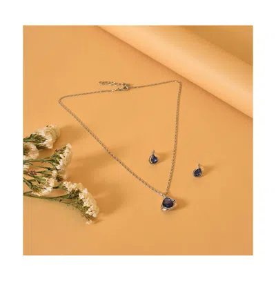 Sohi Women's Silver Plated Designer Jewellery Set In Metallic