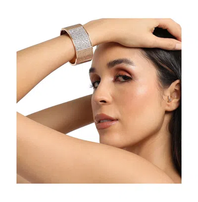 Sohi Embellished Cluster Cuff Bracelet In Gold