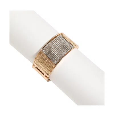 Sohi Embellished Cluster Cuff Bracelet In Gold