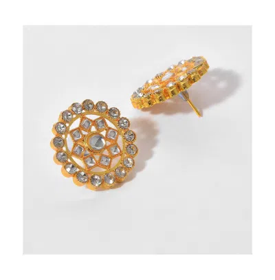 Sohi Women's Gold Plated Kundan Beaded Jewellery Set In Pink