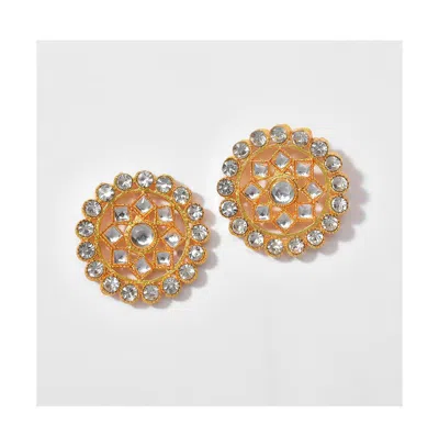 Sohi Women's Gold Plated Kundan Beaded Jewellery Set In Pink