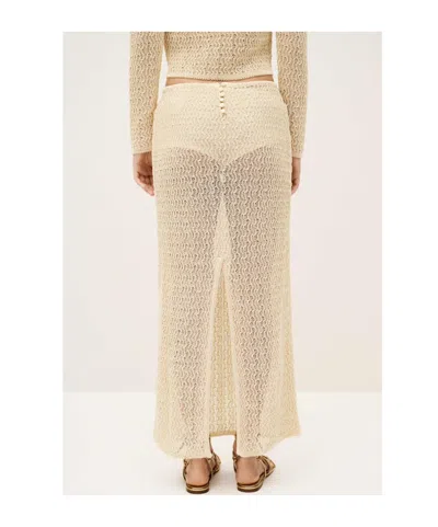 Bash Hollow Textured Skirt In Brown