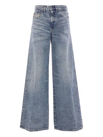 Diesel Straight-cut Classic Denim Jeans With Subtle Stitching In Blue
