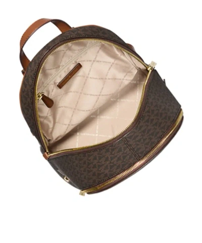 Michael Kors Rhea Medium Signature Logo Backpack In Brown