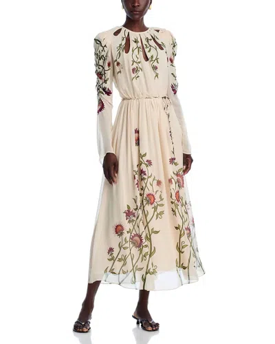 Farm Rio Romantic Long Sleeve Maxi Dress In Ivory In Multi