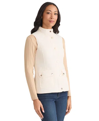 Jones New York Petite Patch Pocket Vest In White