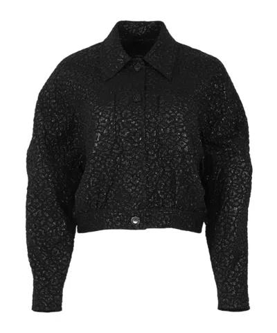 Pinko Jacquard Textured Jacket In Black