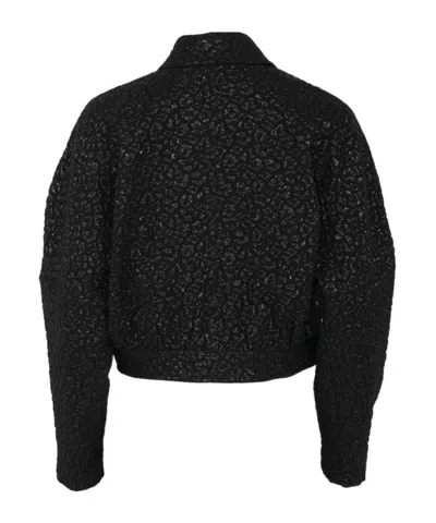 Pinko Jacquard Textured Jacket In Black