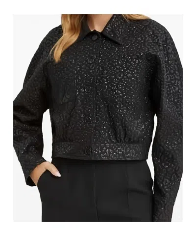 Pinko Jacquard Textured Jacket In Black