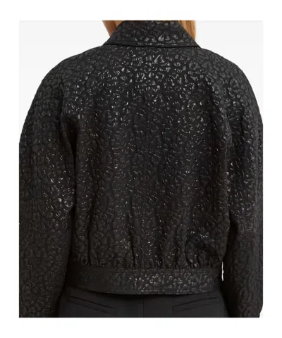 Pinko Jacquard Textured Jacket In Black
