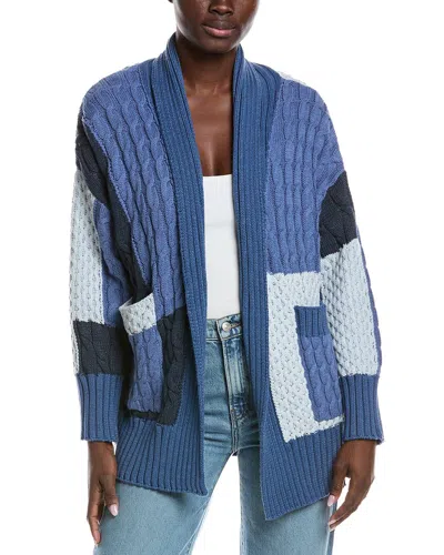 Electric & Rose Patchwork Cardigan In Indigo In Blue