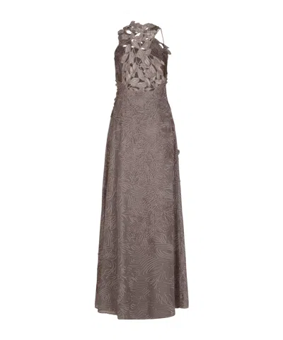 Alberta Ferretti Sleeveless Dress In Gray