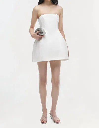 Simkhai Womens Arta Bustier Strapless Cotton-blend Mini Dress Periwinkle Sky In White