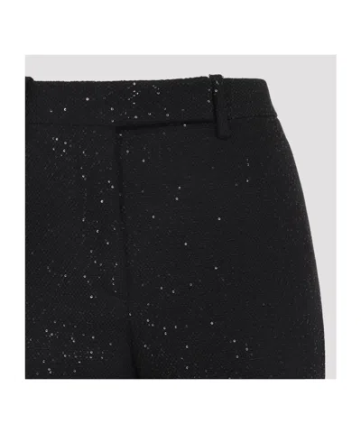 Tom Ford Sequined Wool Blend Crepe Tailored Straight Pants In Black