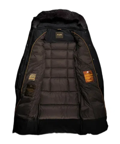 Moorer Padded Quilted Jacket Removable Hood In Black