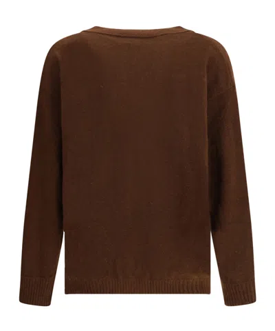 Laneus Button-up Knitted Cardigan In Brown