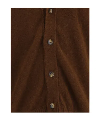 Laneus Button-up Knitted Cardigan In Brown