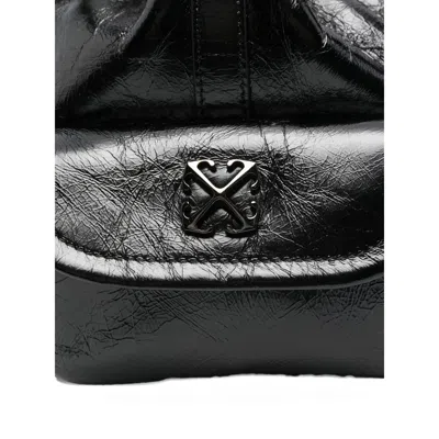 Off-white Chain Strap Bucket Bag Pockets In Black