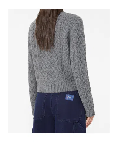 Weekend Max Mara Long-sleeved Wool Cardigan In Gray