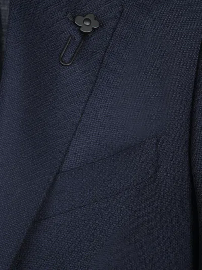 Lardini Single-breasted Patch-pocket Jacket In Blue
