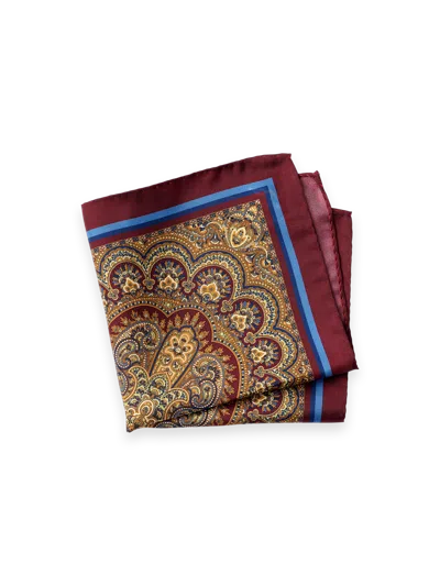 Paul Fredrick Medallion Silk Pocket Square In Multi