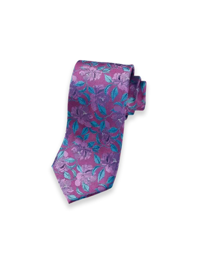 Paul Fredrick Floral Woven Silk Tie In Multi