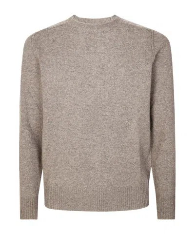 Paolo Pecora Crew Neck Sweater In Brown
