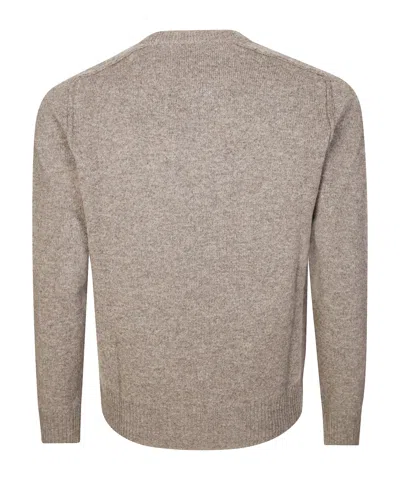 Paolo Pecora Crew Neck Sweater In Brown