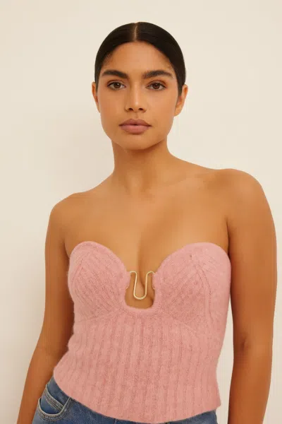 Truedames Knit Tube Top In Pink