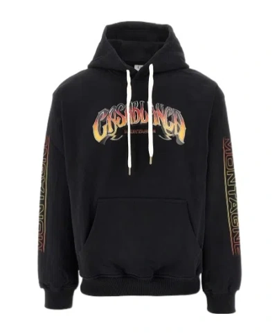 Casablanca Printed Hooded Sweatshirt In Black