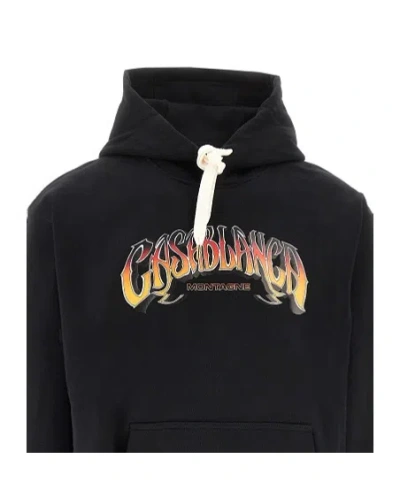 Casablanca Printed Hooded Sweatshirt In Black