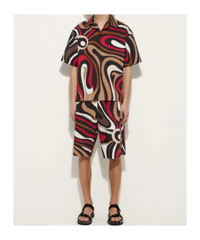 Pucci Emilio  Printed Poplin Shorts In Black