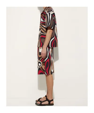 Pucci Emilio  Printed Poplin Shorts In Black