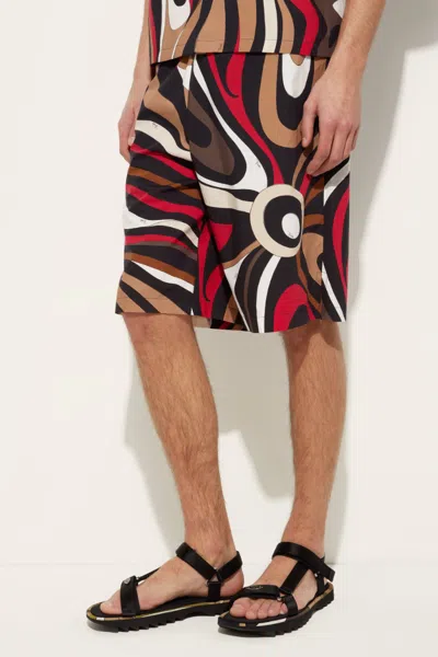 Pucci Emilio  Printed Poplin Shorts In Black