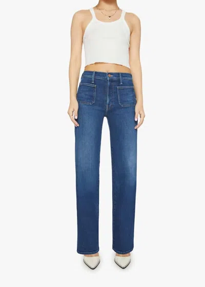 Mother Lil' Patch Pocket Rambler Jean In These Boots Are Made For Walking In Blue