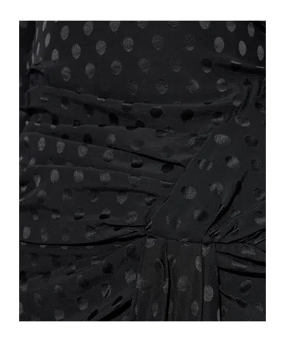 Isabel Marant Asymmetric Polka Dot Off-shoulder Dress In Black