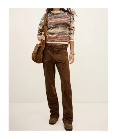 Bash Intarsia Crew Neck Sweater In Brown