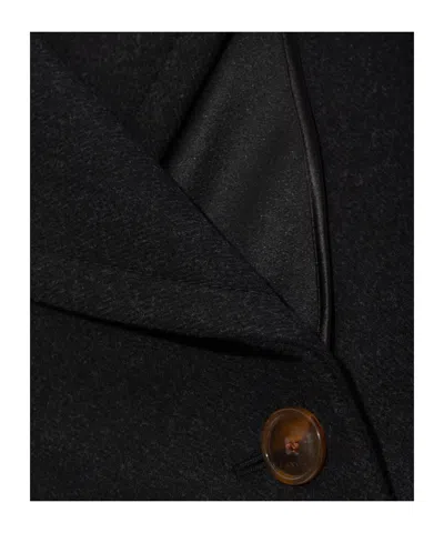 Lanvin Double-breasted Coat In Black