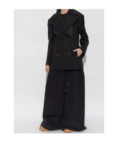 Lanvin Double-breasted Coat In Black