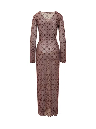 Marine Serre An Ankle-length Dress For Self-improvement In Brown