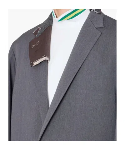 Kolor Single-breasted Panel-detail Coat In Blue