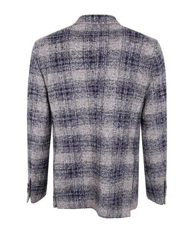 Tagliatore Plaid Single-breasted Jacket In Blue
