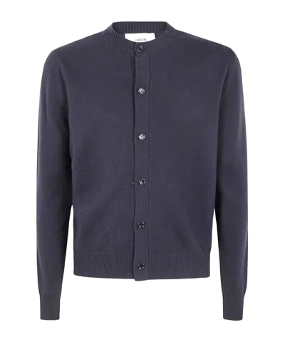 Lardini Long Sleeve Crew Neck Knit Sweater In Gray