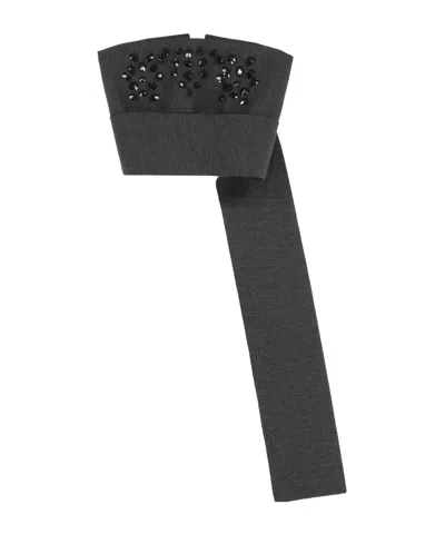 Alberta Ferretti Strap Detailed Embellished Top In Gray