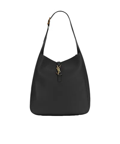 Saint Laurent Logo Shoulder Bag In Black