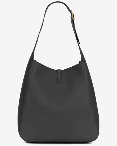 Saint Laurent Logo Shoulder Bag In Black