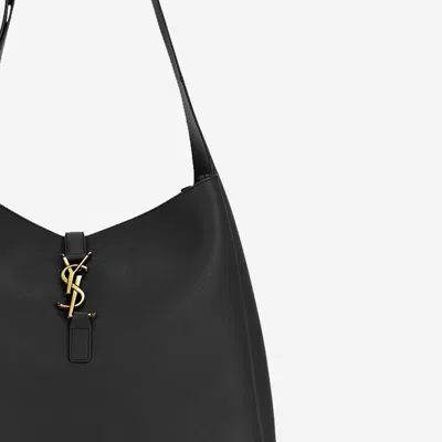Saint Laurent Logo Shoulder Bag In Black