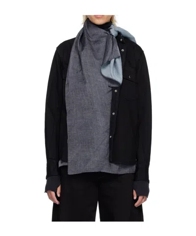 Sacai Satin Denim Shirt In Black
